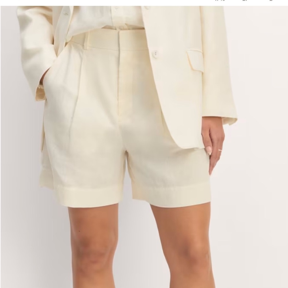 Cream Tailored High-Waist Women's Shorts